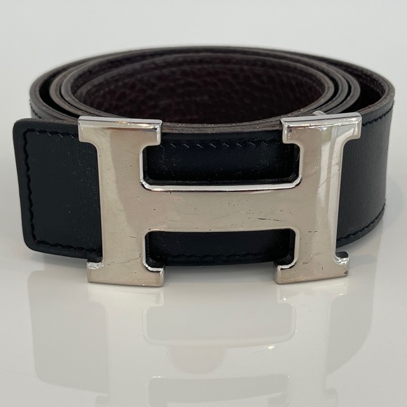 HERMES BLACK BROWN REVERSIBLE BELT SIZE 85 main image 16
